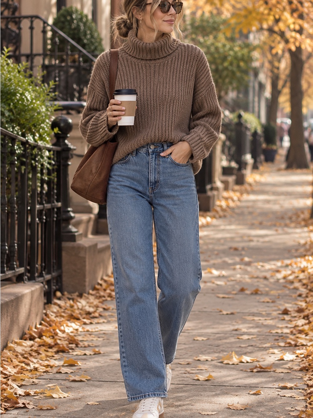 Straight Leg High-Rise Women's Jeans in Light Blue